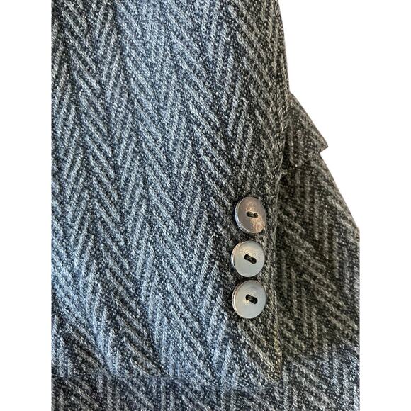 Vtg 50s Bernhard Altmann Cashmere Grey Blazer Herringbone 42”chest Academia - Picture 4 of 12